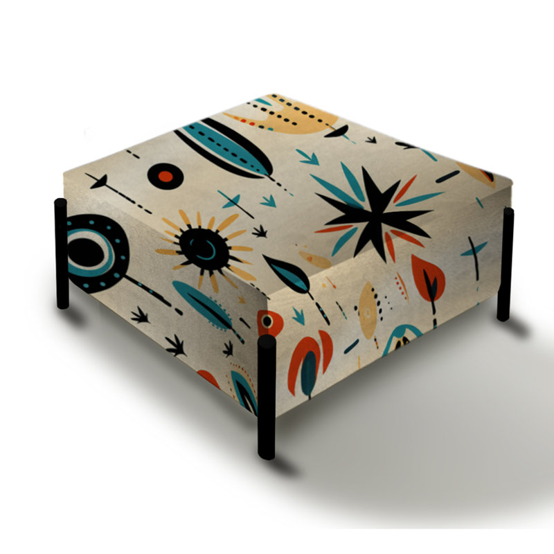 Nomadic Treasures Boho Pattern - Geometric Large Square Ottoman