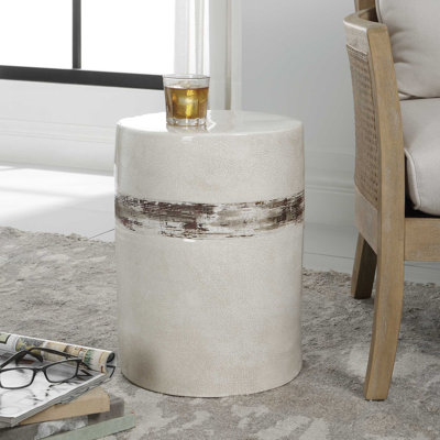  Comanche White Ceramic Garden Stool