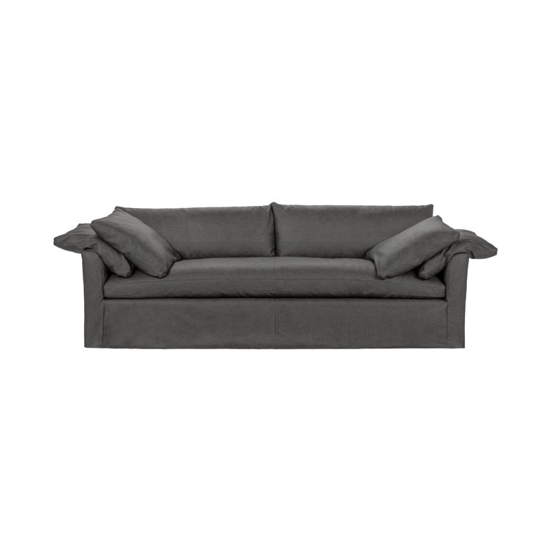 Cassiano Leather Sofa, Lush Gray