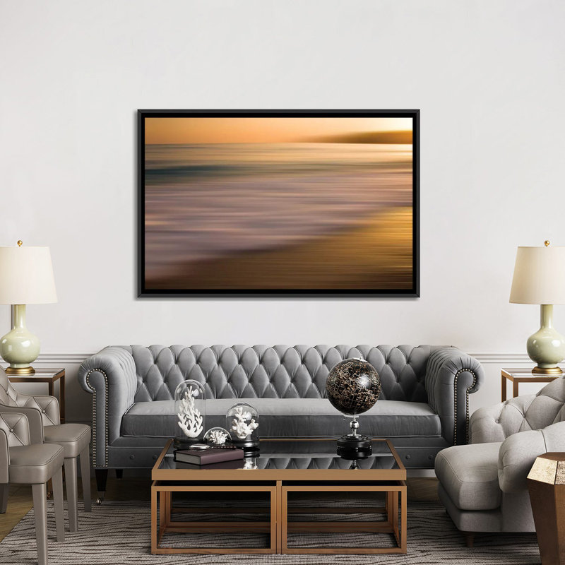 « brillante », impression sur toile, H 18 po x l 26 po x P 1,5 po, Pas de tapis, Toile encadrée noire