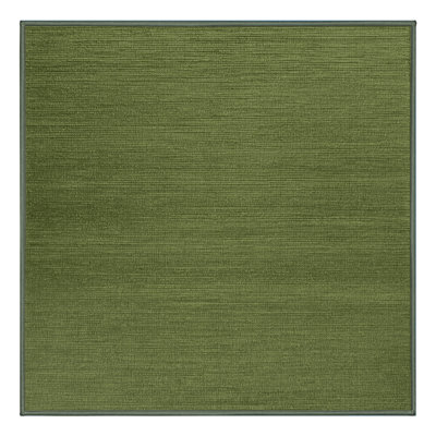 Machine Washable Solid Green Area Rug