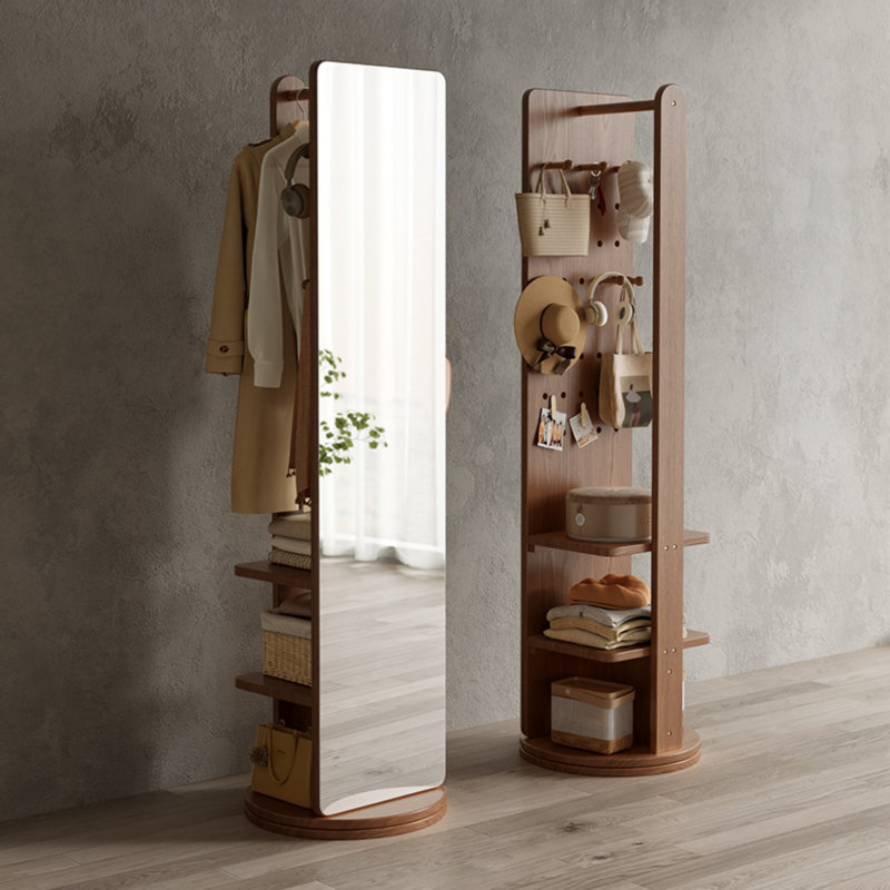 Miroir rotatif pleine grandeur avec cintre, Brun