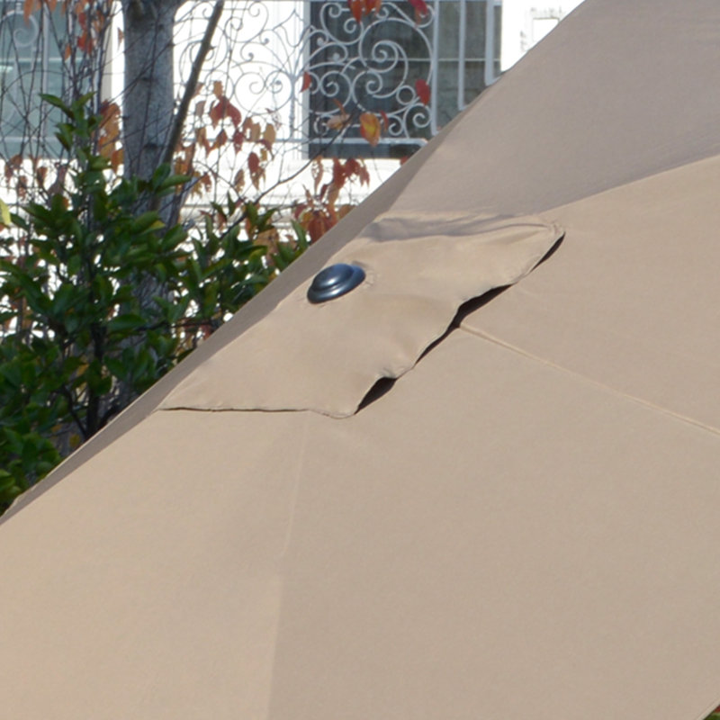 Kaliope 118.1'' x 120'' Rectangular Tilt Market Umbrella, Coffee