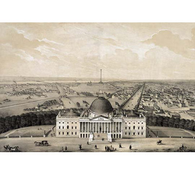 Birds-Eye View of Washington - impression d'art graphique