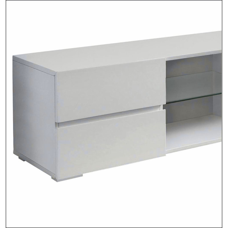 Console à 4 tiroirs blanc brillant