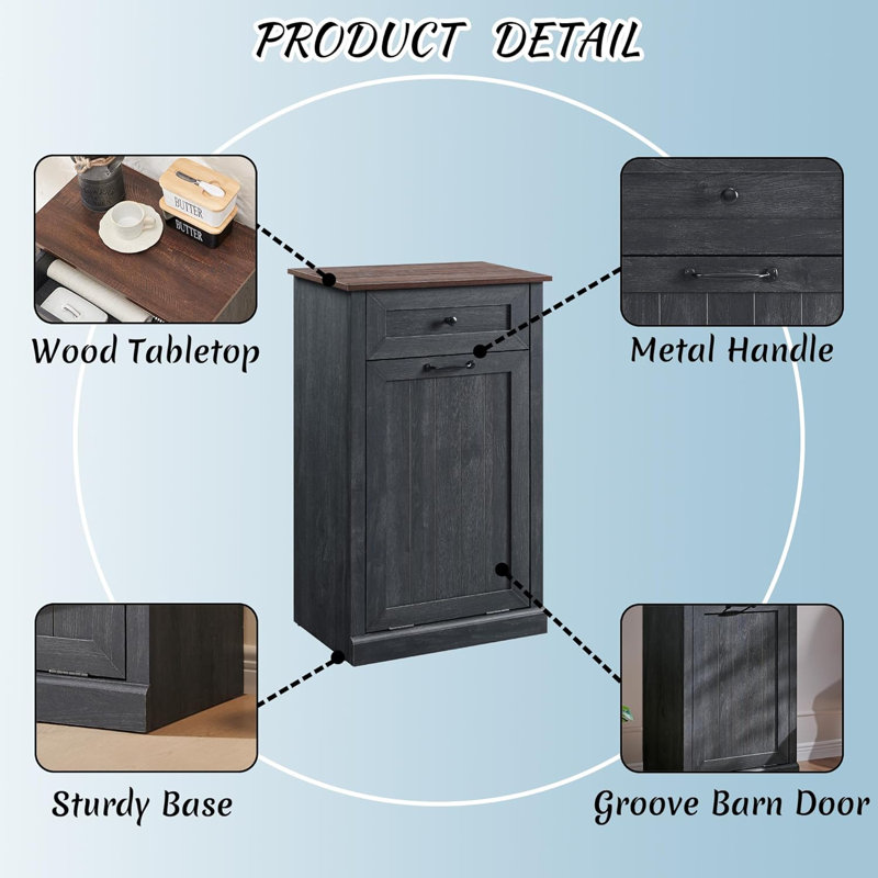 Tilted Laundry Basket Cabinet