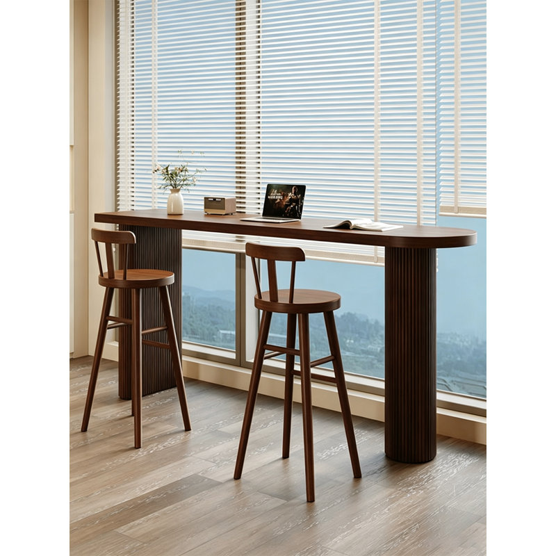 Table de bar en bois, H 41,34 po x l 86,61 po x P 17,72 po