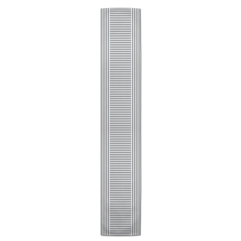 Chemin de table roughhexagon Askerby, 90 po x 16 po, Gris, Rayures Hovnan