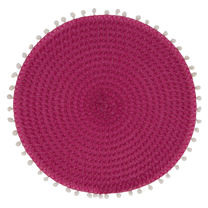 Napperon Mint Modern Pom Pom, Fuchsia
