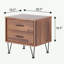 Table d'appoint 2 tiroirs en noyer avec pieds en épingle à cheveux