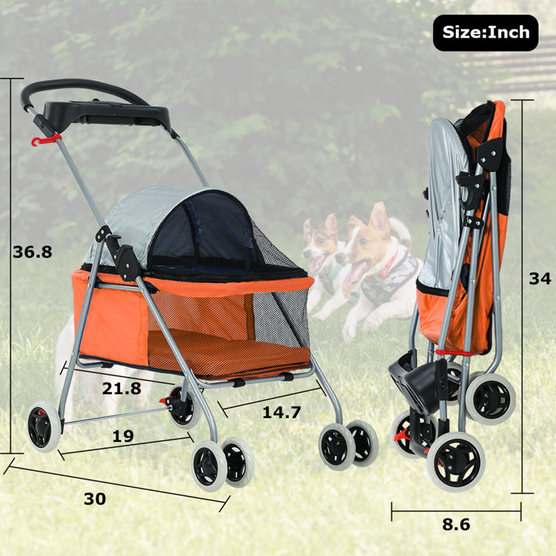 Pet Stroller, Orange