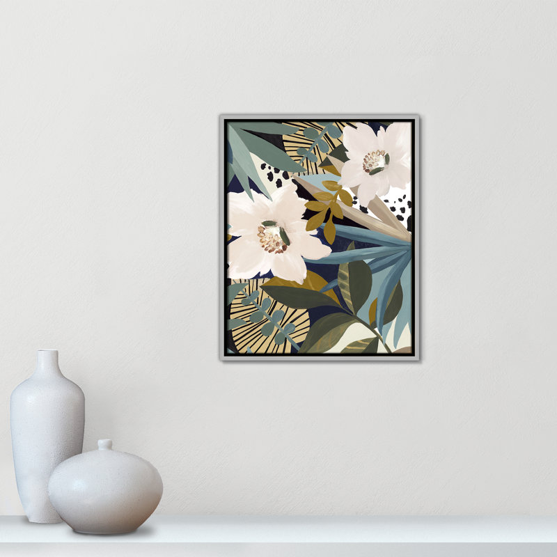 «Floral Symphony II» par Eva Watts, Argent, H 21,5 po x l 17,5 po