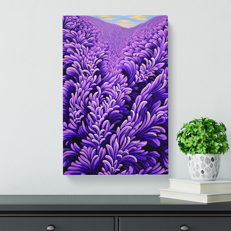 Lavender Flower Op - Wrapped Canvas, 50cm H x 35cm W x 3cm D