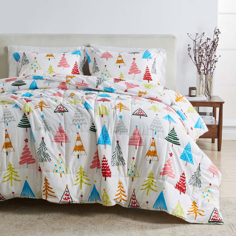 Ensemble d'édredon en duvet synthétique Holiday, Édredon pour très grand lit + 2 taies décorativ, Colline heureuse