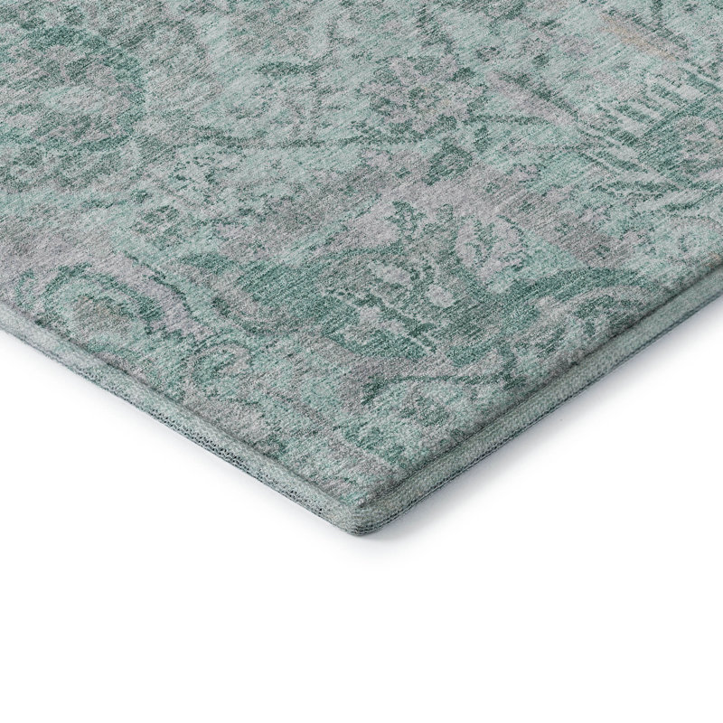 Premium Machine Washable Wayne AMF1102 Damask Rug, Rectangle 10' x 14'