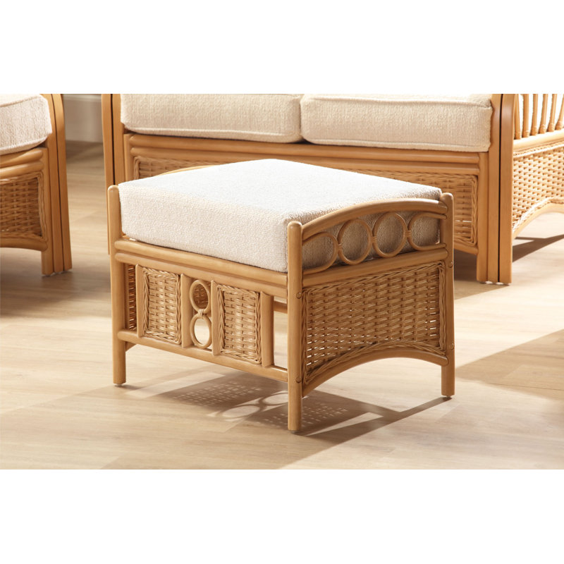 63cm Wide Solid Colour Footstool Ottoman, White