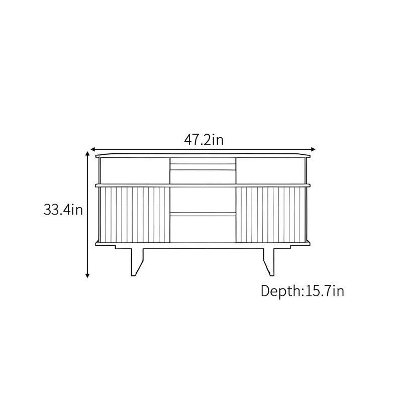 Buffet français de style minimaliste haut de gamme, H 33,4 po x l 47,2 po x P 15,7 po