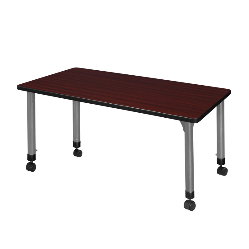Kee Height Adjustable Mobile Classroom Activity Table Top & Base, Mahogany