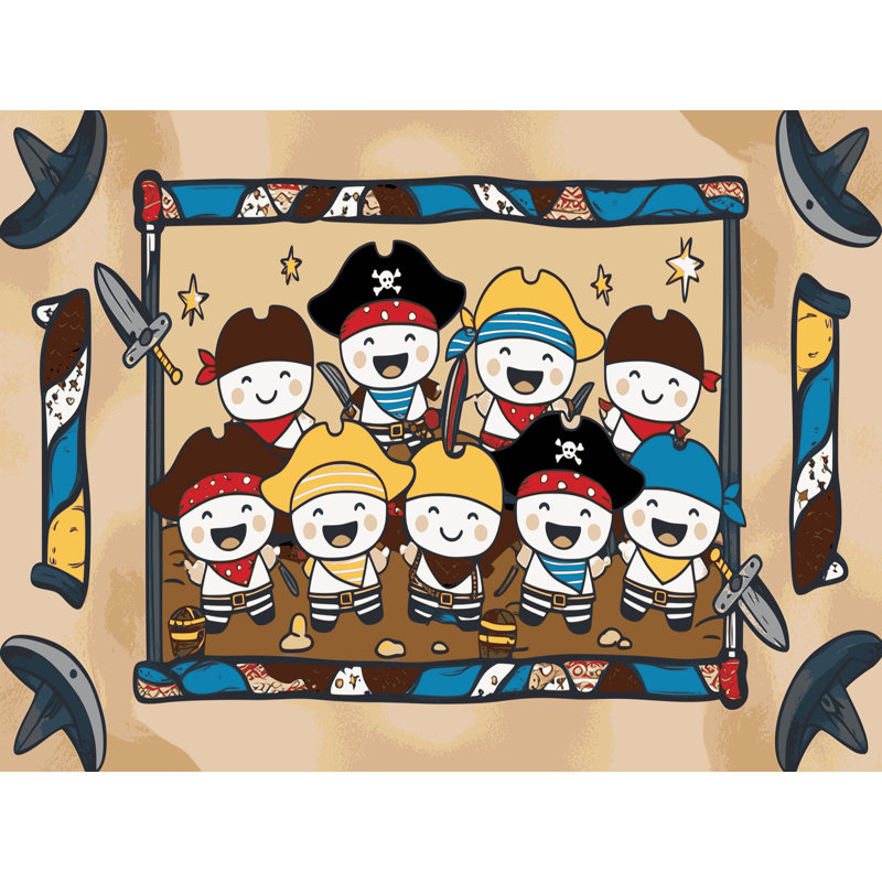 Tapis pour enfants Sunside Sails Pirates, Rectangulaire 2 pi x 3 pi
