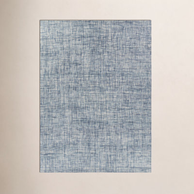 Aldred Blue Hand-Woven Abstract Wool Rug