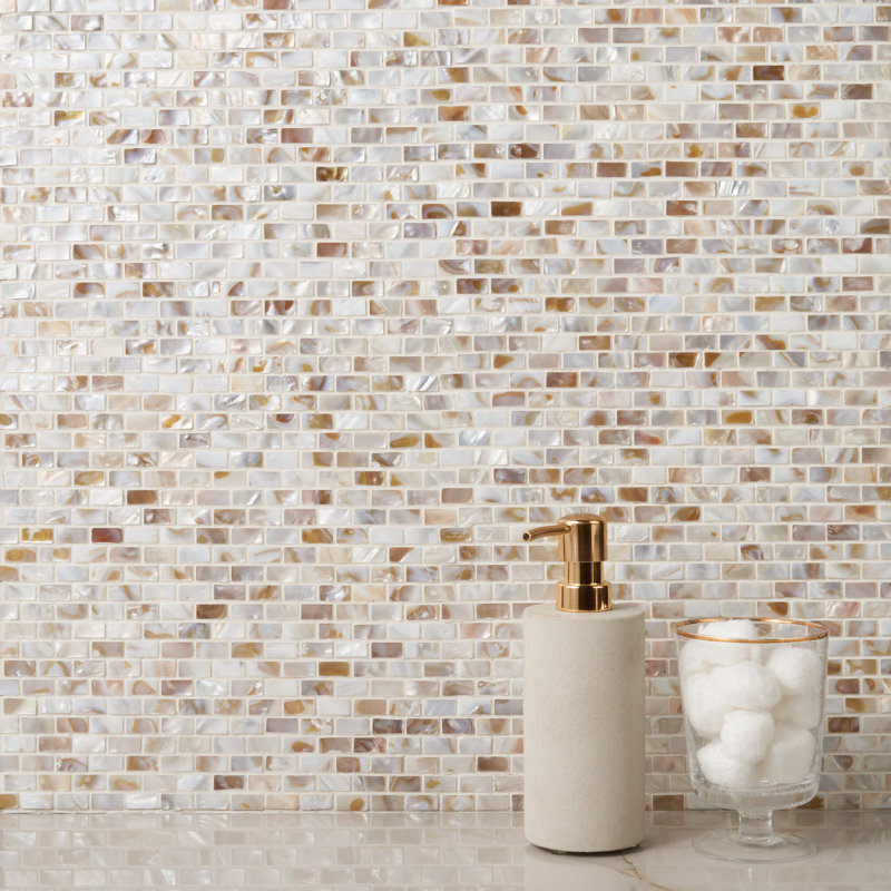 Baroque 0.25" X 0.75" Seashell Brick Joint Mosaic Wall Tile