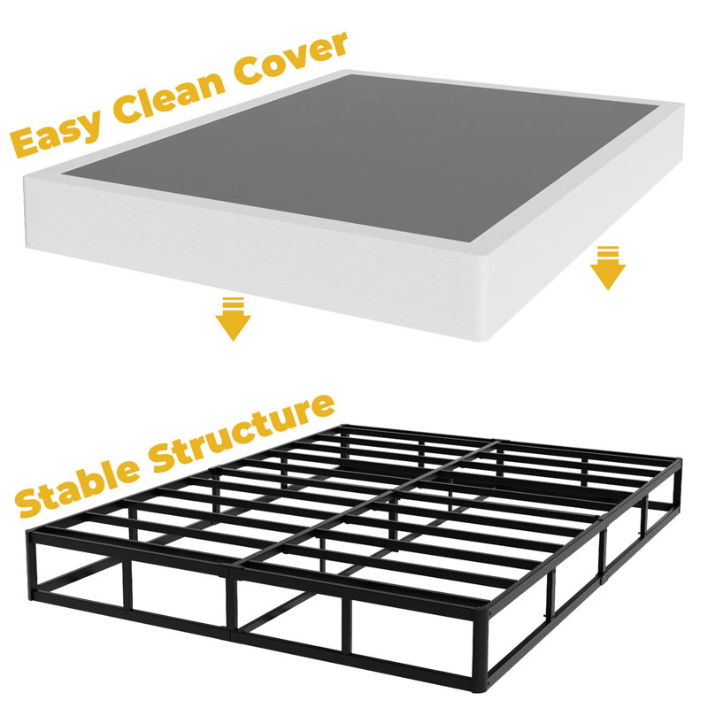 9 Inch King Size Heavy Duty Metal Platform Bed Frame, 3000 lbs Capacity, Noise-Free Squeak Resistant, Easy Assembly, Black