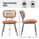 Sirine Linen Modern Side Chair with Rattan Back