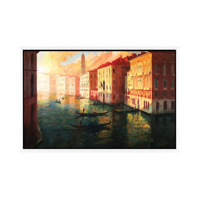 Venice, Italy – The Grand Canal At Sunset by Christopher Clark - Floater Frame Print on Canvas, 66.04 cm H x 45.72 cm W