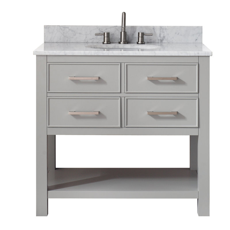 Brooks 36'' W Single Vanity, Carrera White, White