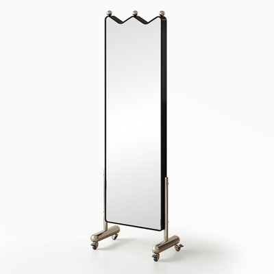 Medieval Style Iron Frame Rotating Wall-Mounted Mirror With Shelves
