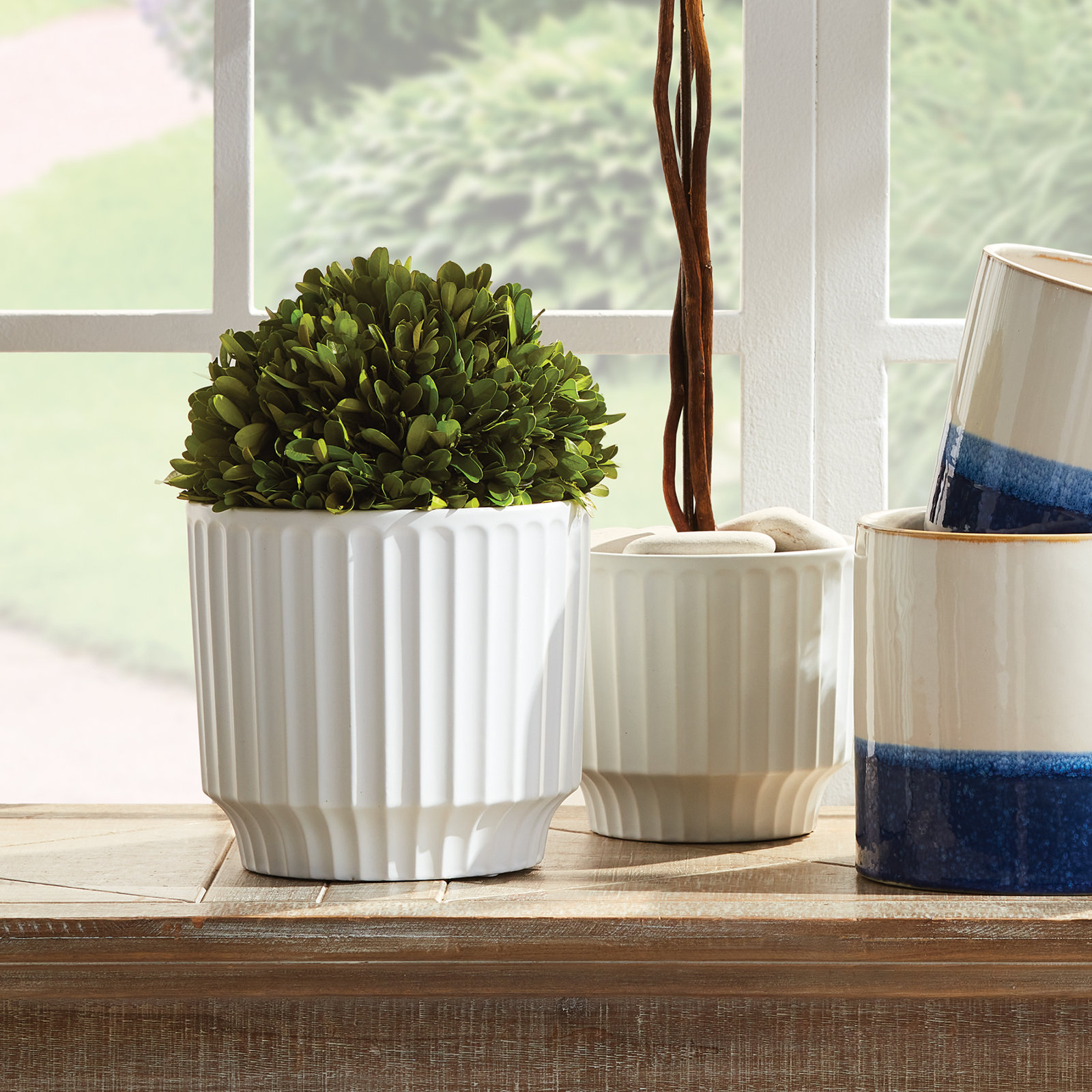 Bridgetown 7" Handmade Pot Planter, White