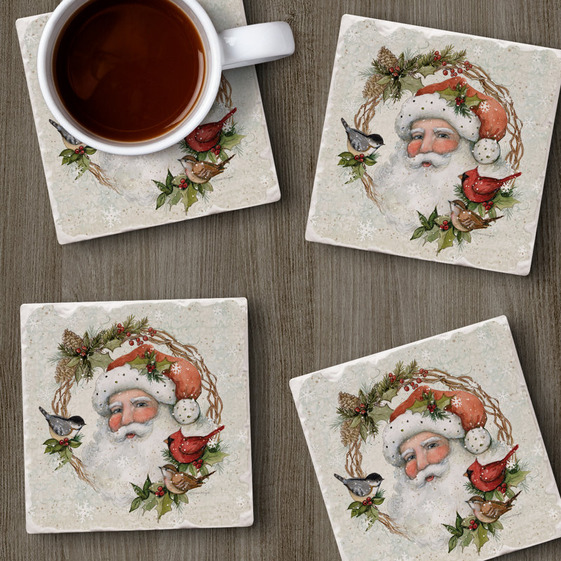 Paquet de 4 sous-verres Winter Stone Santa