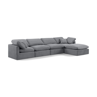 Itala Velvet L-Shaped Sectional Reversible