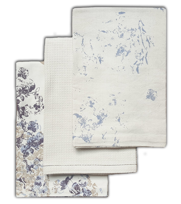 Bonnefoy Cotton Waffle Kitchen Towel, Blue