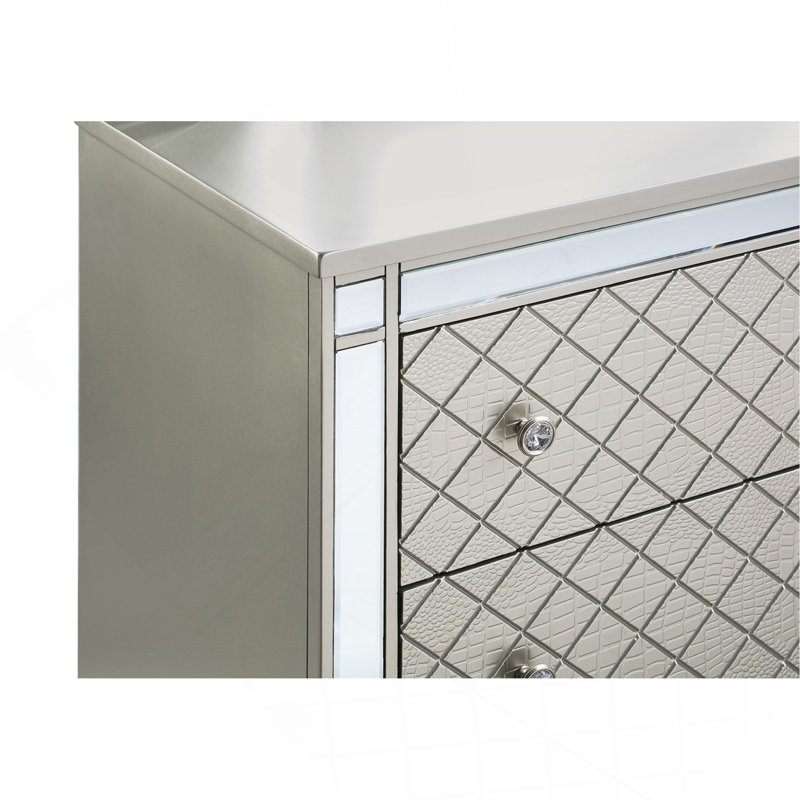 Commode de chambre à coucher 1 tiroir 5 pièces Glam