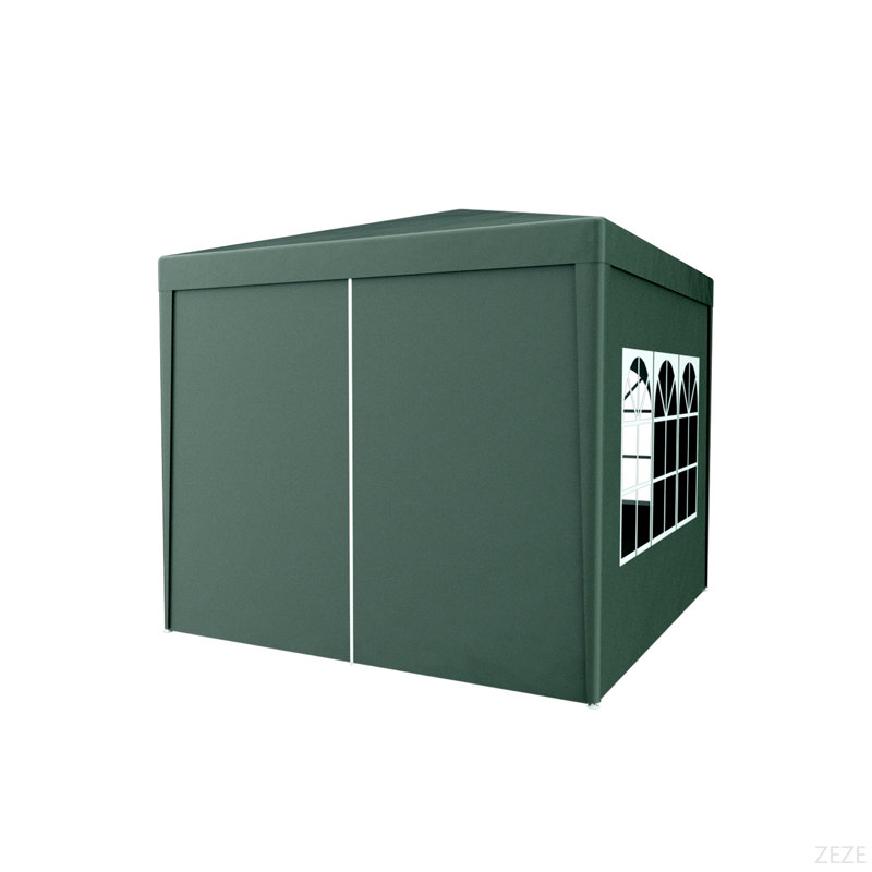 Auvent de mariage 10 pi x 10 pi pour tente de réception d'extérieur robuste + 4 murs amovibles, Vert