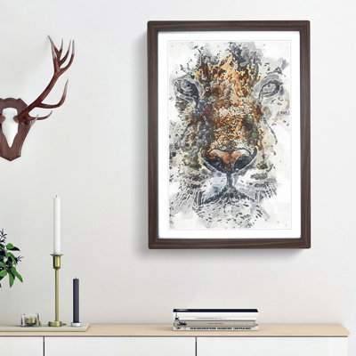 Stare of the Tiger in Abstract - Picture Frame Painting Print