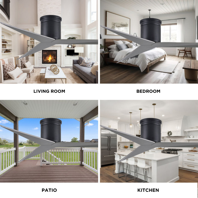 Eliza Ceiling Fan, Matte Black, Matte Black
