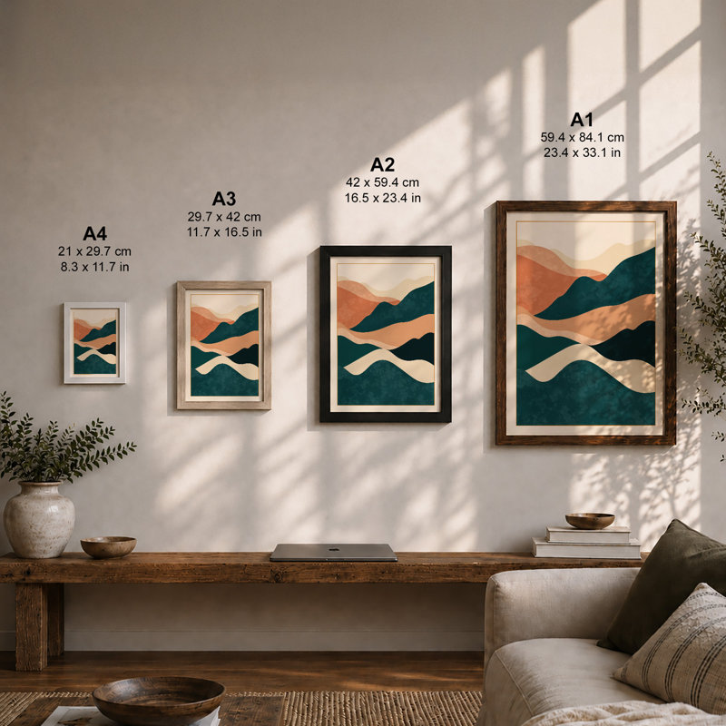 Peaceful Horizons Minimalist - Print, Unframed, A3 - 42.0 x 29.7 cm