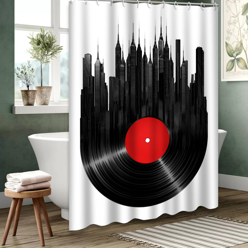 Rideau de douche en vinyle avec 12 crochets, L 72 po x l 78 po