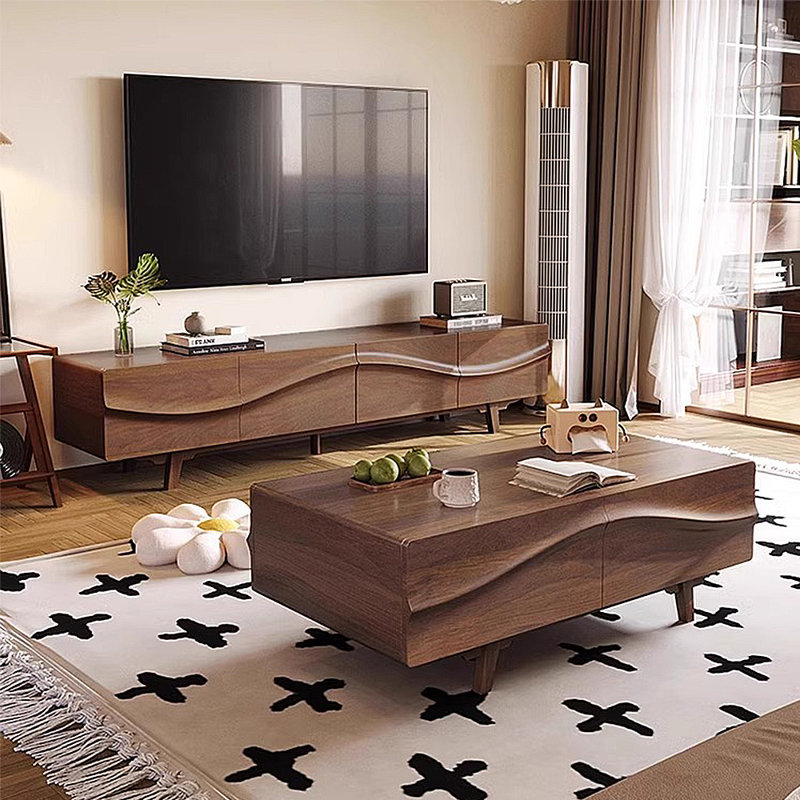 Meuble télé rétro avec rangement simple