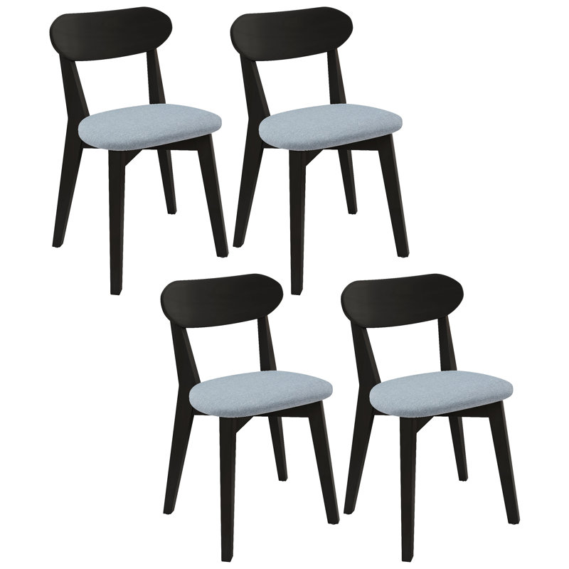 18'' H Upholstered Dining Side Chair, Walnut, 4