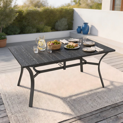 Rectangular Indoor/Outdoor Dining Table, Black