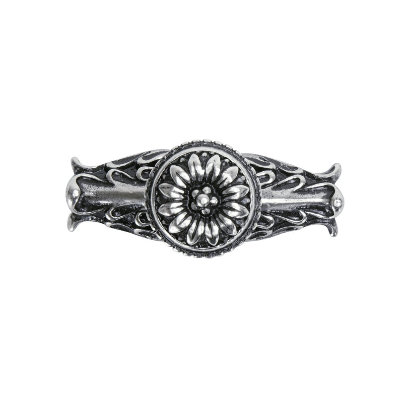 Acanthus small Rosette style knob with rope medium backplate in Chalice finish