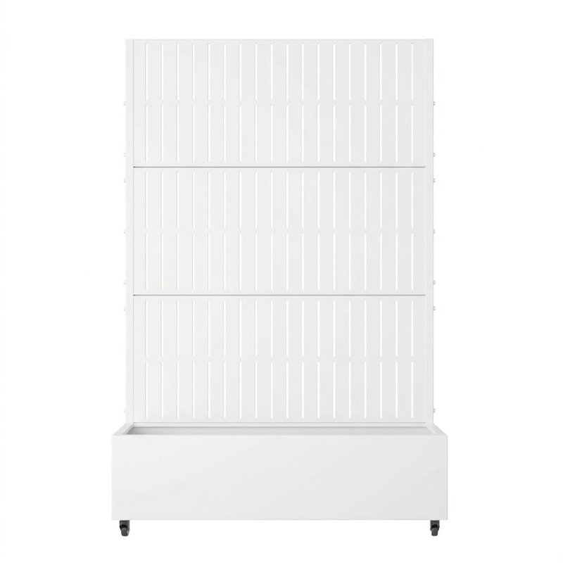 Lit de jardin en métal avec treillis et roues H 6 pi x l 4 pi - blanc, Blanc