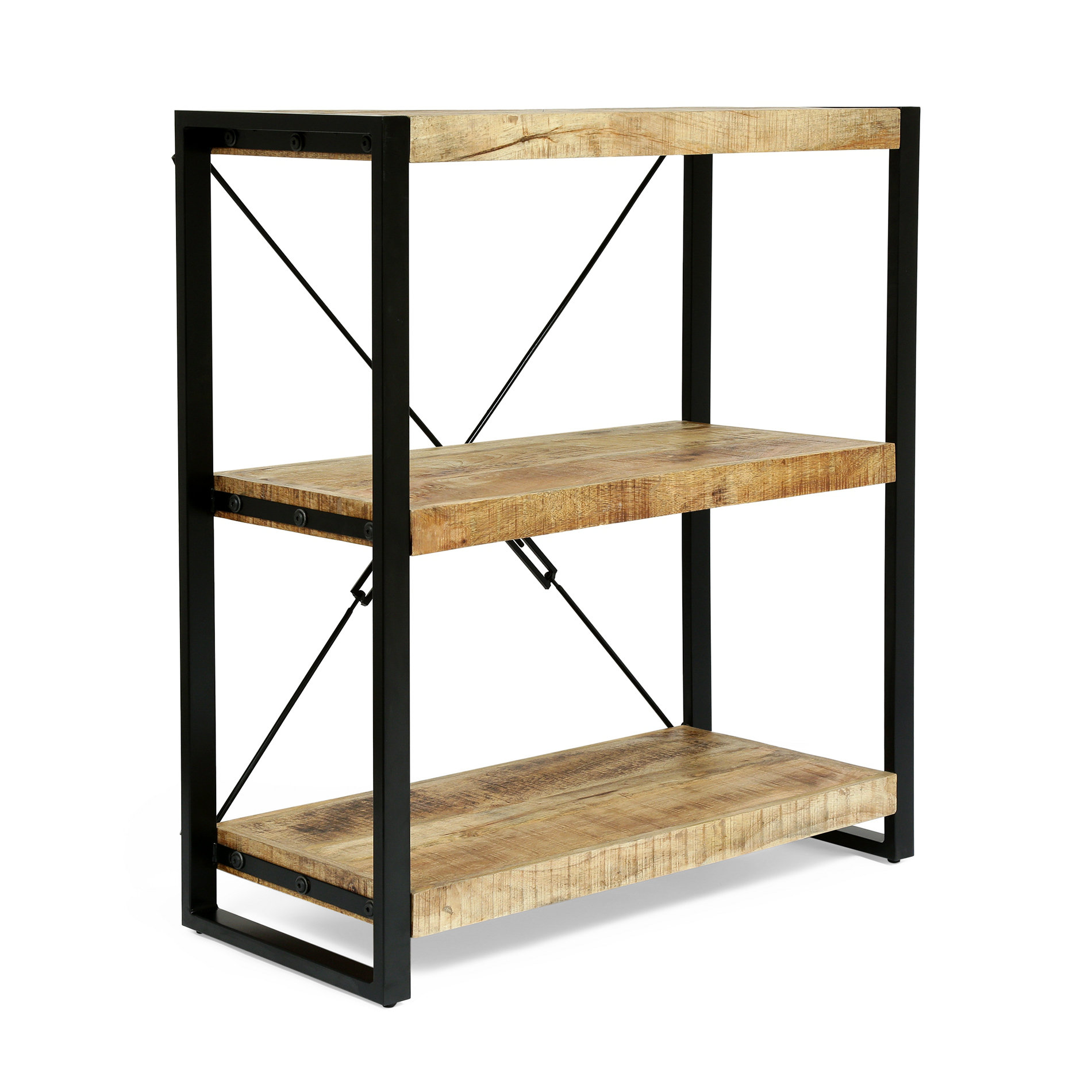 17 Stories WOODEN WITH IRON 3 SHELVE RACK | Wayfair