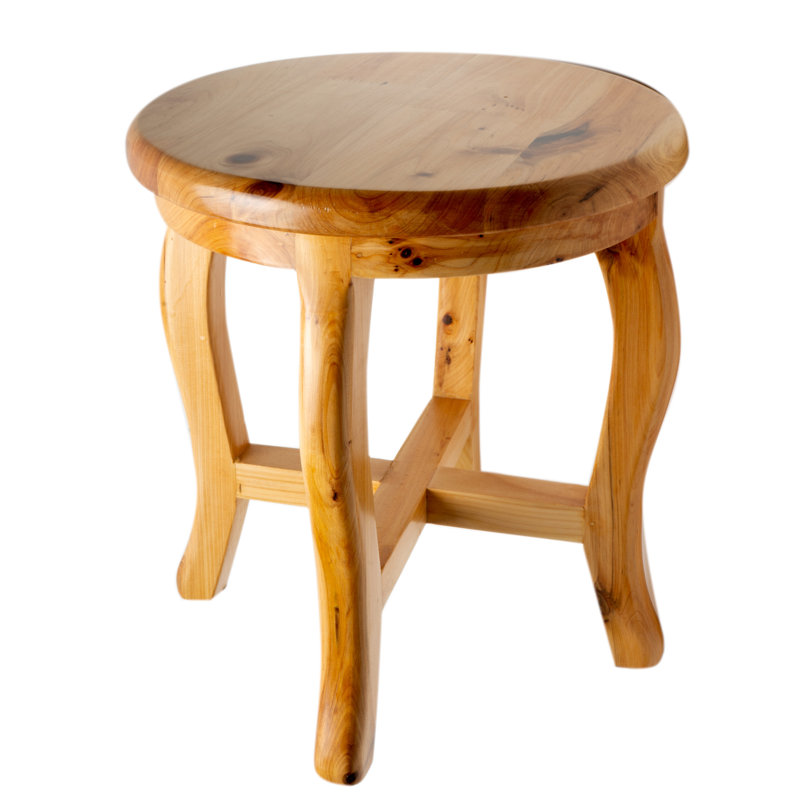 Natural Cedar Wood Round Freestanding Bathroom Stool