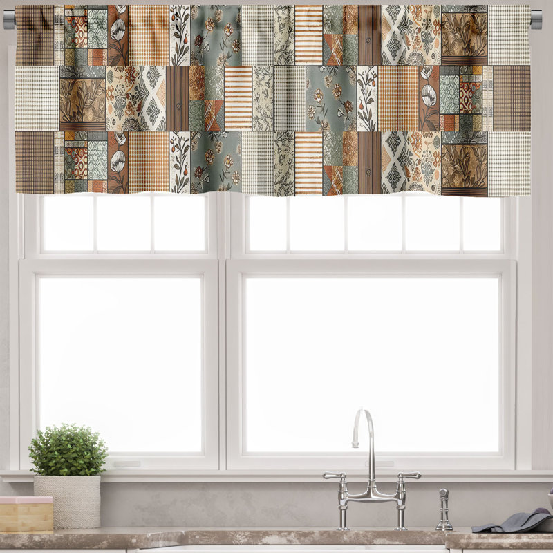 Geometric Tailored Window Valance, 42" W x 12" L