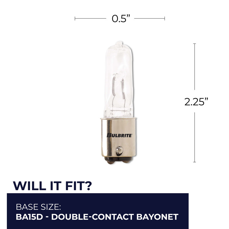 Ampoule halogène T4 à intensité variable, culot BA15d / petit culot à baïonnette, 100 watts, 1600