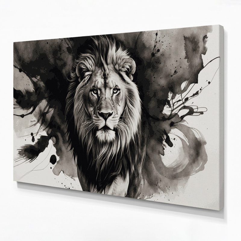 «Big Cats Asiatic Lion», art mural sur toile noire, H 20 po x l 24 po
